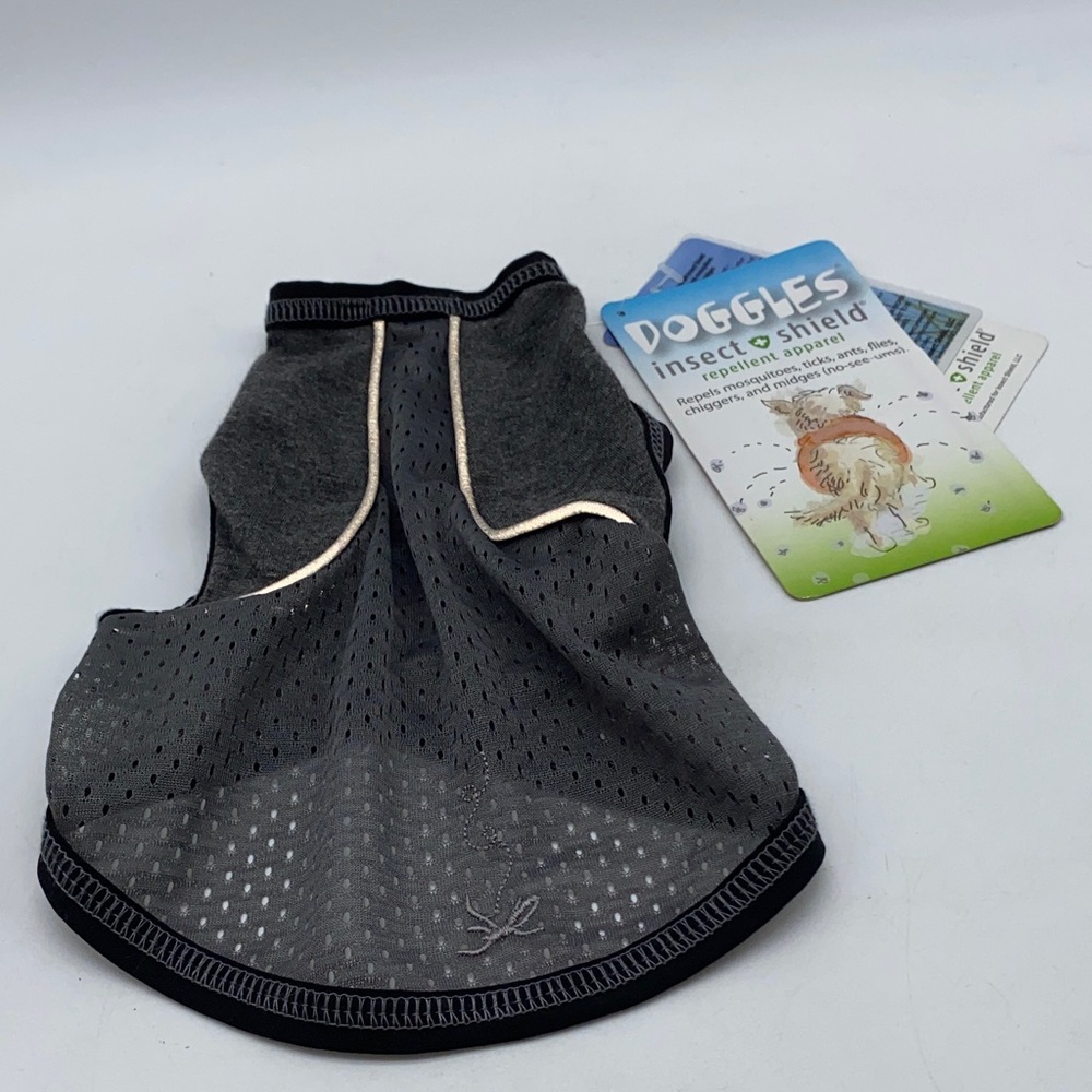 Doggles Insect Shield Repellent Apparel Dog T-Shirt Size XS Gray